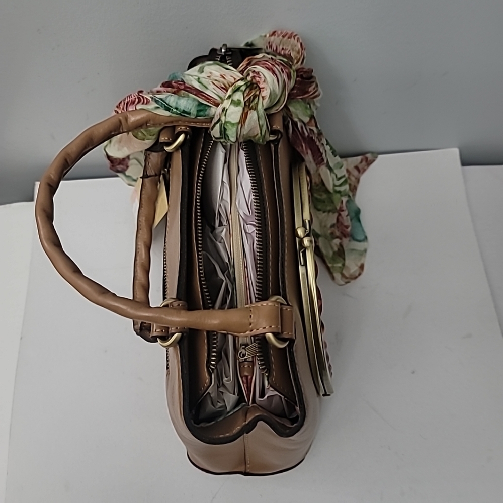 Patricia Nash Angela Satchel with Scarf - Seashell Tooled - Picture 5 of 10